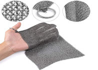 7x7 Inch Dapur Pot Sikat Besi Cor Chainmail Scrubber Cleaner