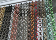Warna Emas Disesuaikan 9mm Hole Chain Link Fly Screen Dekoratif Metal Mesh