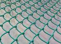Pvc Dilapisi Galvanized Chain Link Fence Netting 2 Inches Warna Hijau Lubang berlian