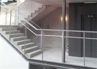 SS316 Staircase Balustrade Cable Mesh Bentuk Berlian Ukuran Panel Disesuaikan