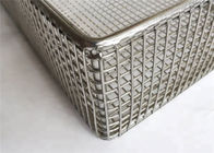 Sterilisasi Stainless Steel Mesh Basket Basket Medis Autoclave Tray Alkali Proof