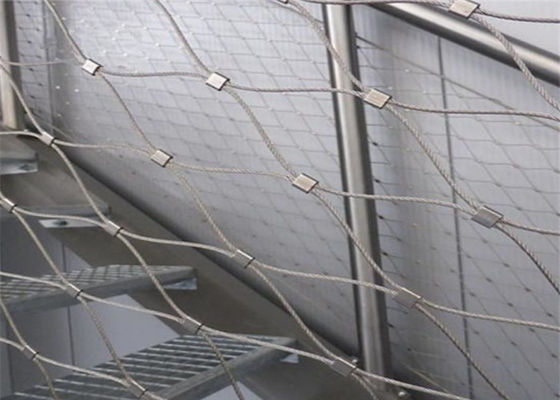 2.0MM Tangga Infill Balustrade Safety Netting Exterior / Interior Decorative Cable Mesh