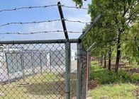 Hot Dip Galvanized Chain Link Fence 8 Ft Tall Top Dengan Kawat Berduri