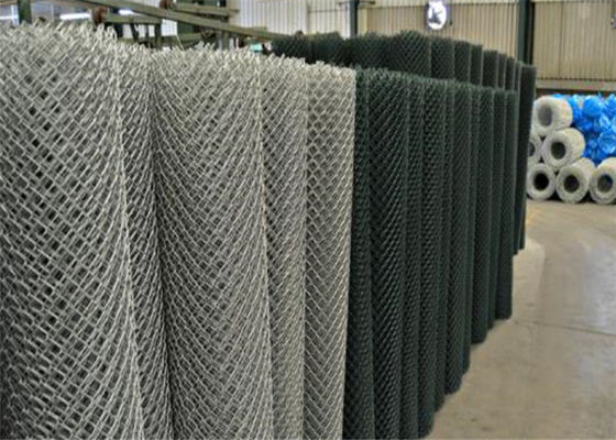 1 "- 4" Chain Link Pagar Fabric Aperture Dan Bahan Kawat Besi Galvanis 9 Gauge